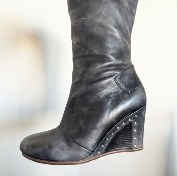 UGG Kendrick High Boots Distressed Grey Leather sz 9.5 - Picture 5 of 10